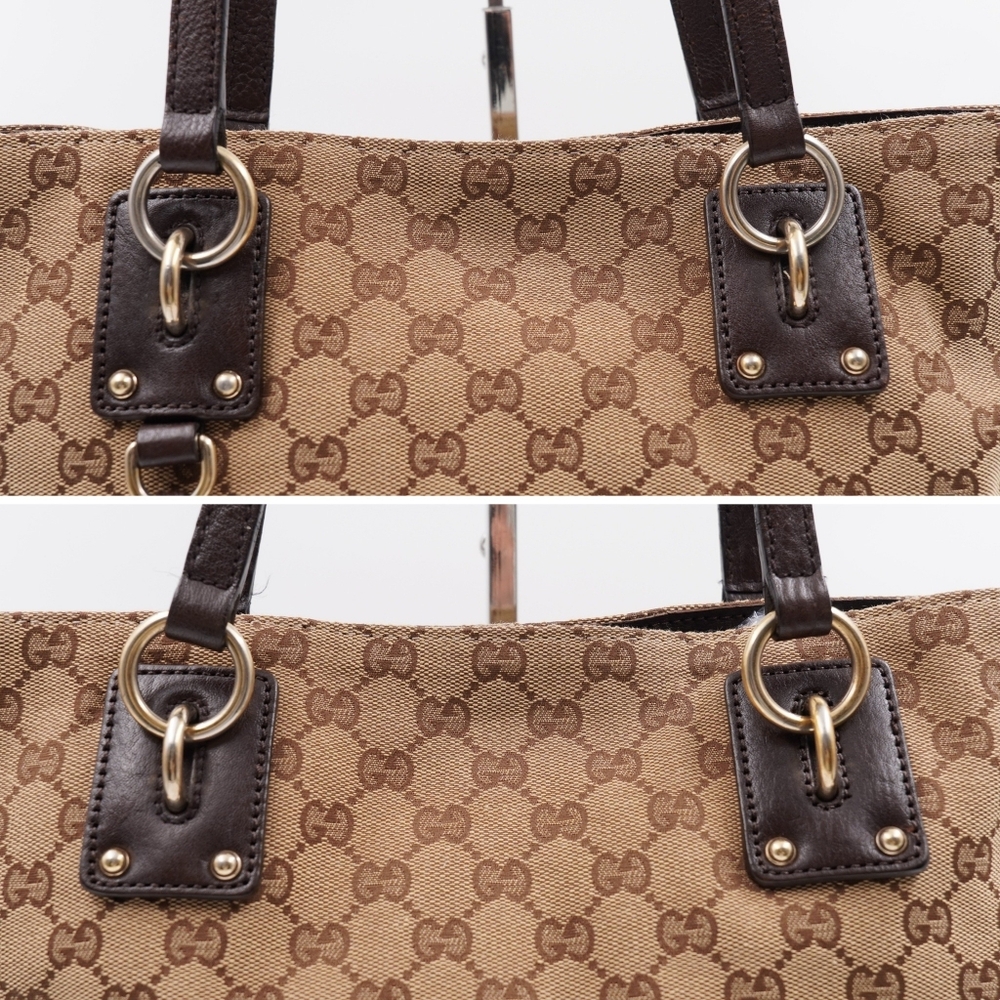 ❌️❌️SOLD❌️❌️BX19 💕 Gucci GG Canvas Interlocking Charm Tote - Picture 5 of 14